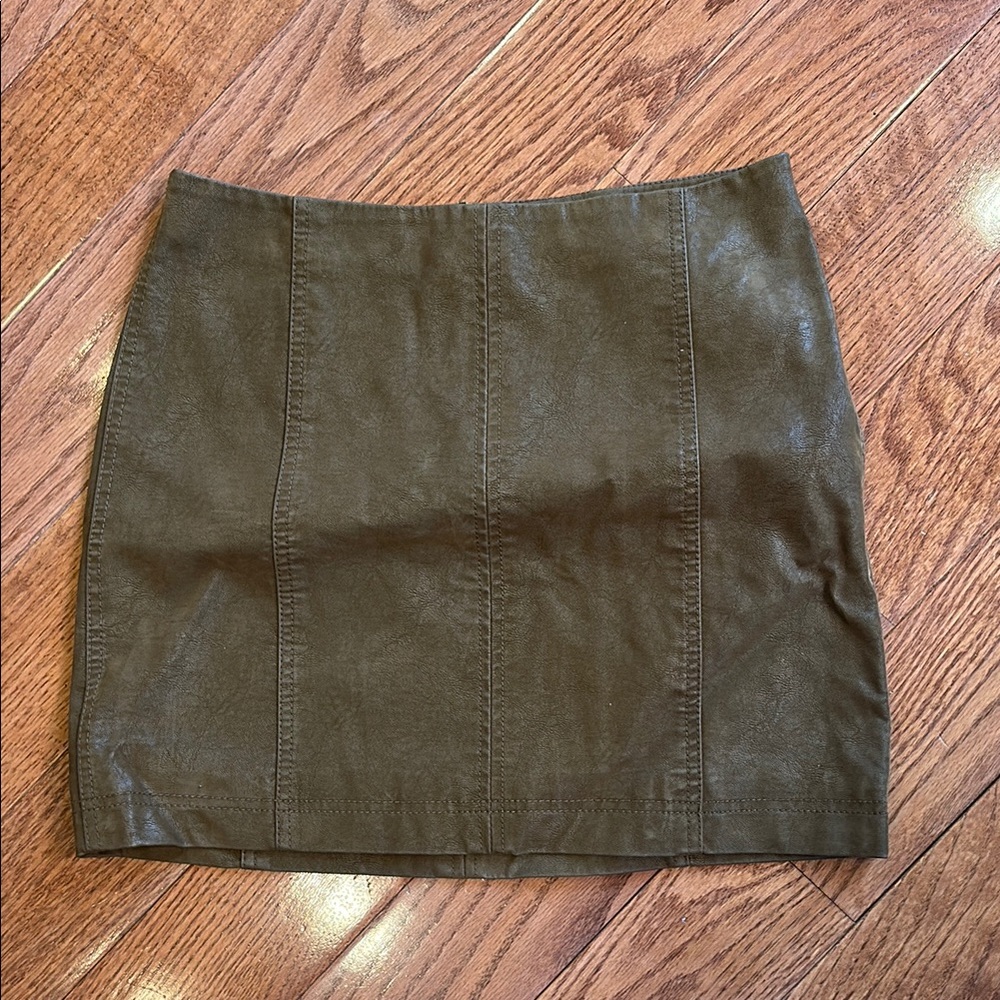 Free people Olive Green Suede Skirt